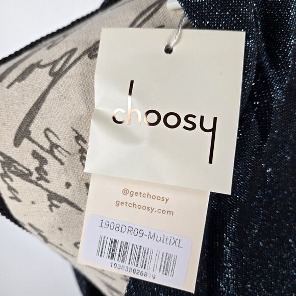 Choosy Women's Size XL Metallic Long Sleeve Open Shoulder Bodycon Dress NWT - Picture 6 of 11